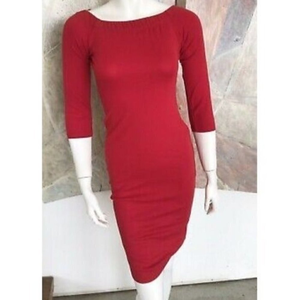 Zara Trafaluc casual dress stretch red casual Vacation party y2k office pull on
